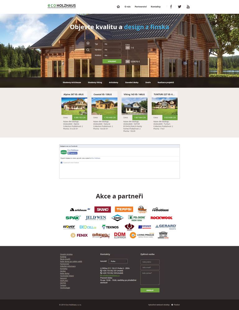 Как выглядела вёрстка сайта ecoholzhaus в 2014